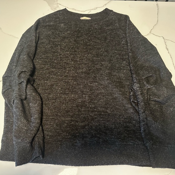 Cherish Charcoal Gray Sweater w/ pleat sleeve detail. EUC - Picture 1 of 3